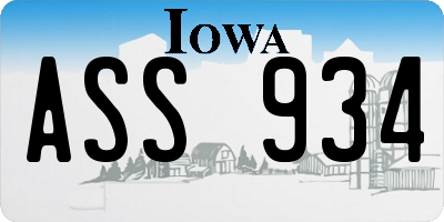IA license plate ASS934