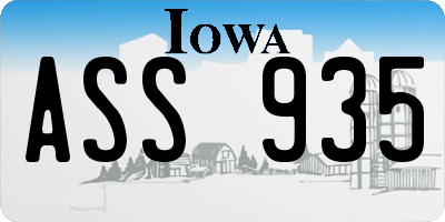 IA license plate ASS935
