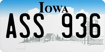 IA license plate ASS936