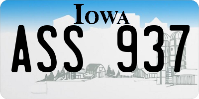 IA license plate ASS937