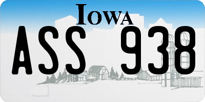 IA license plate ASS938