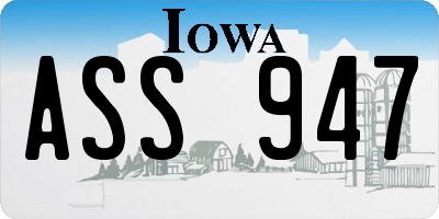 IA license plate ASS947