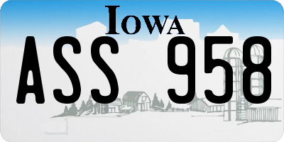 IA license plate ASS958