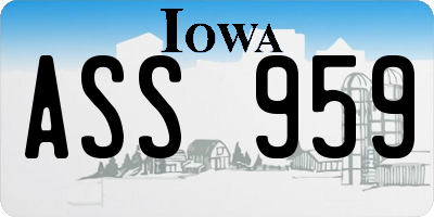 IA license plate ASS959