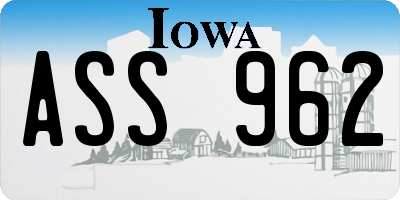 IA license plate ASS962
