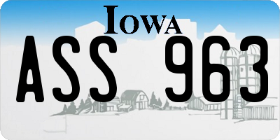 IA license plate ASS963