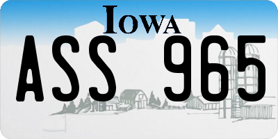 IA license plate ASS965
