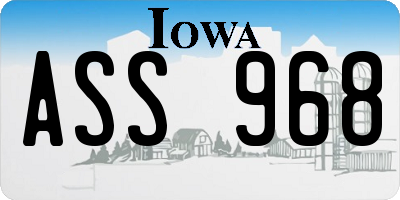 IA license plate ASS968