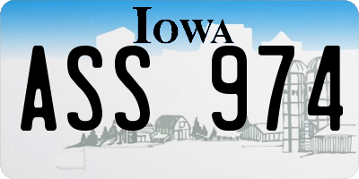 IA license plate ASS974