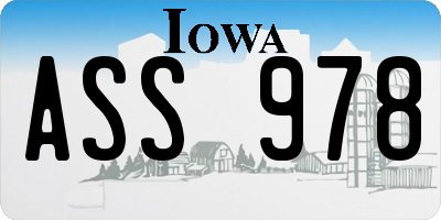 IA license plate ASS978