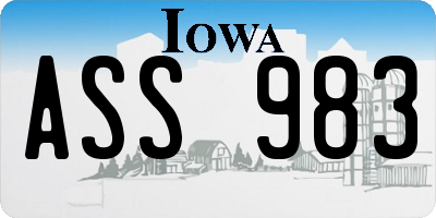 IA license plate ASS983