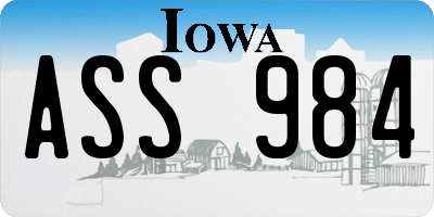 IA license plate ASS984