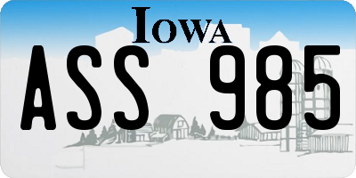 IA license plate ASS985