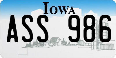IA license plate ASS986