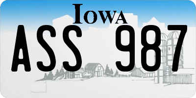 IA license plate ASS987