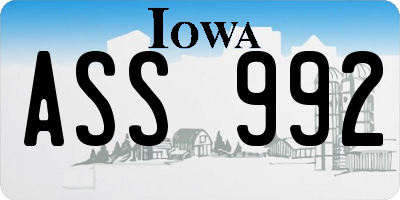 IA license plate ASS992
