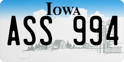 IA license plate ASS994
