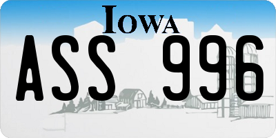 IA license plate ASS996