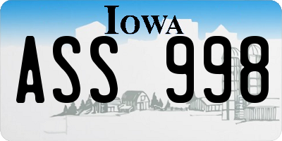 IA license plate ASS998