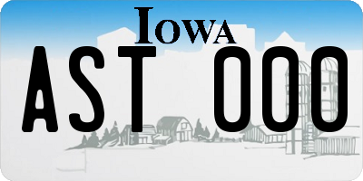 IA license plate AST000