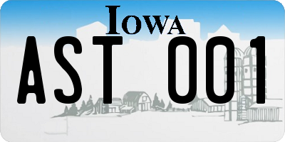 IA license plate AST001