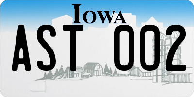 IA license plate AST002