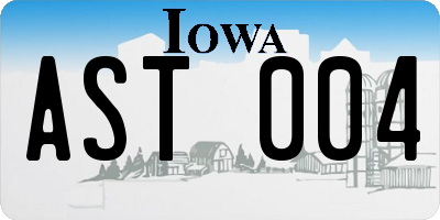 IA license plate AST004