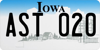 IA license plate AST020