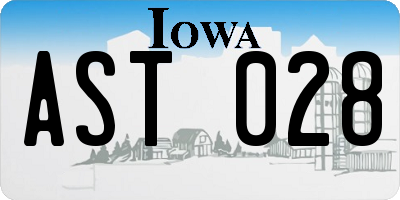 IA license plate AST028