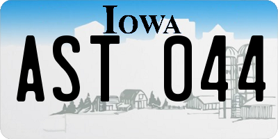 IA license plate AST044
