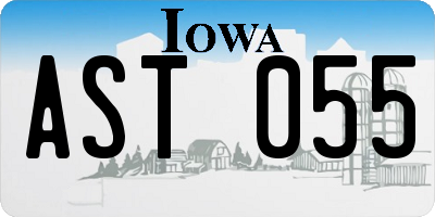 IA license plate AST055