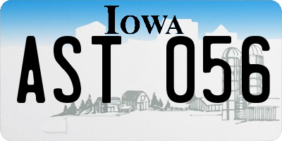 IA license plate AST056