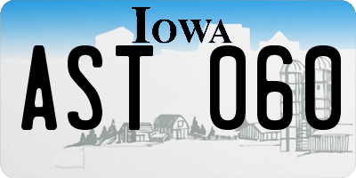 IA license plate AST060