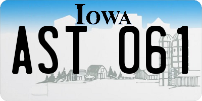 IA license plate AST061