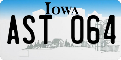 IA license plate AST064