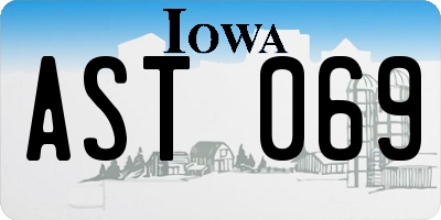 IA license plate AST069