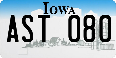 IA license plate AST080