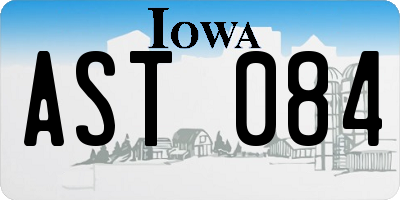 IA license plate AST084