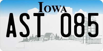 IA license plate AST085