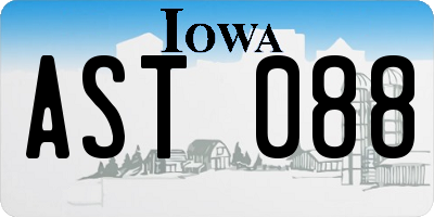 IA license plate AST088