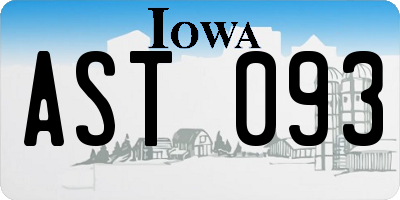 IA license plate AST093