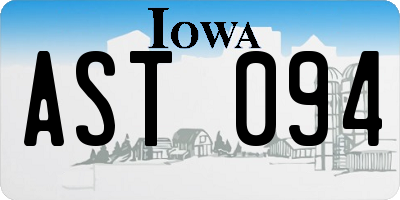 IA license plate AST094