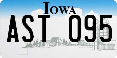IA license plate AST095