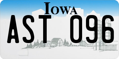 IA license plate AST096