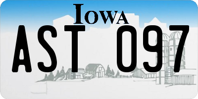 IA license plate AST097