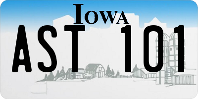 IA license plate AST101