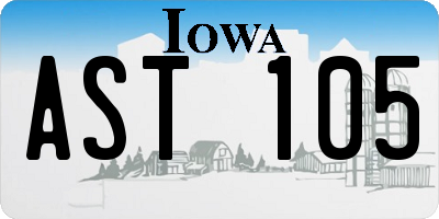 IA license plate AST105