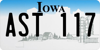 IA license plate AST117