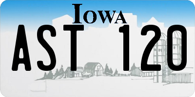 IA license plate AST120