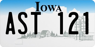 IA license plate AST121